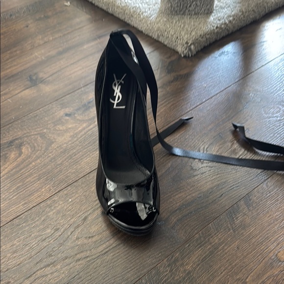Yves Saint Laurent Shoes - Yves Saint Laurent Women's Black Peep-Toe Heels